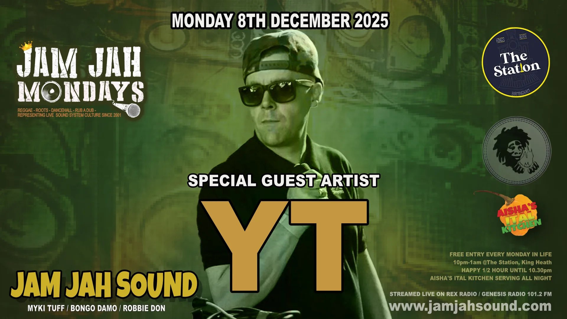 Tickets: Jam Jah Mondays ft. YT | The Station Pub Birmingham Mon