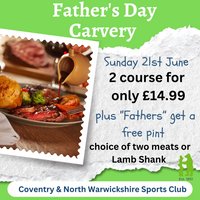 Fathers Day Carvery at Coventry And North Warwickshire Cricket Club