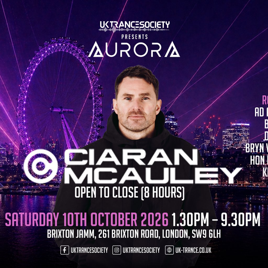 UK Trance Society presents Aurora w/ Ciaran McAuley at Brixton Jamm, London