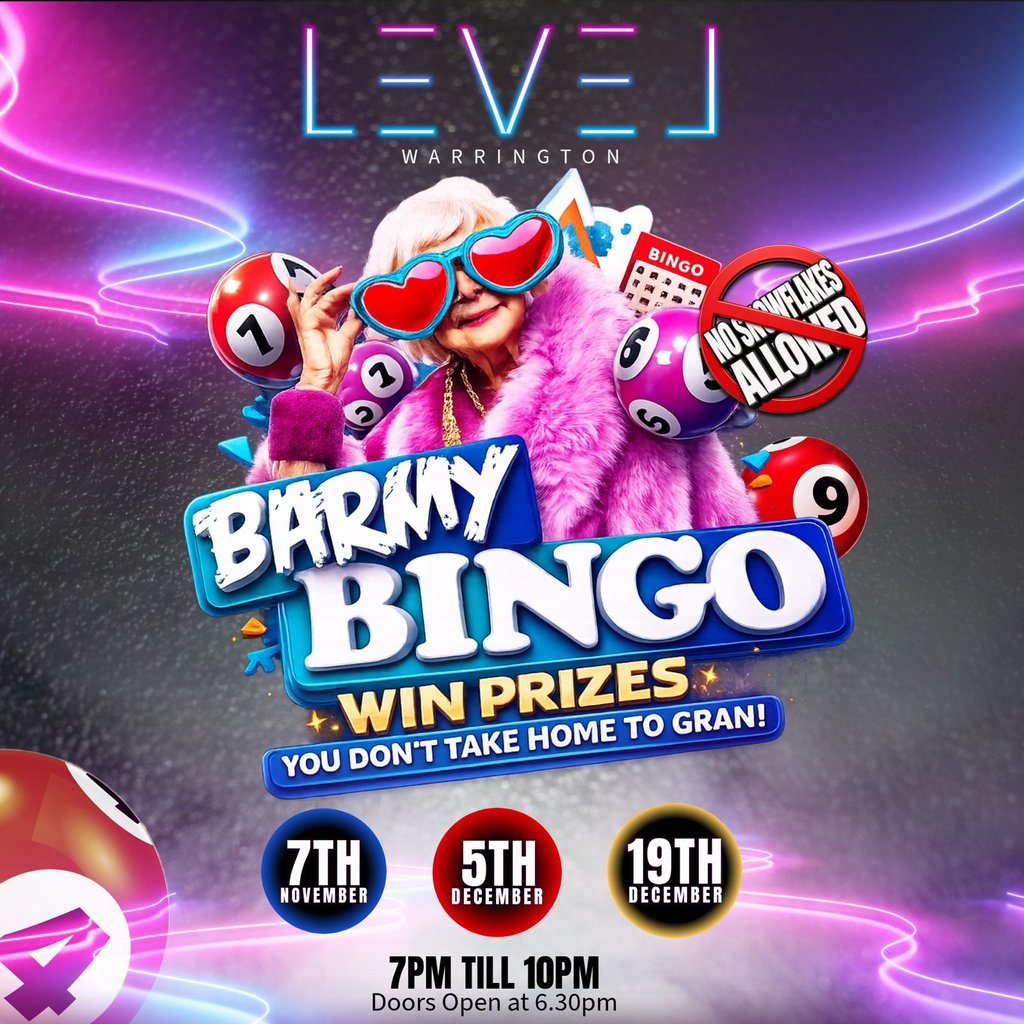Barmy Bingo level Warrington at Level Warrington, Warrington