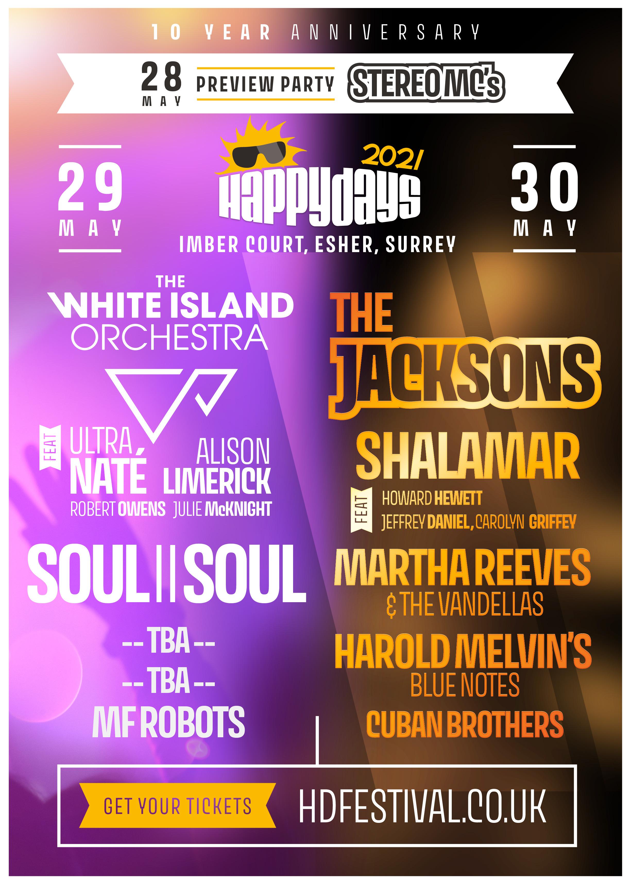 Happy Days Festival 2021 | Imber Court Esher | Sat 29th ...