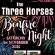 The Three Horses Bonfire Night 2025 Event Title Pic