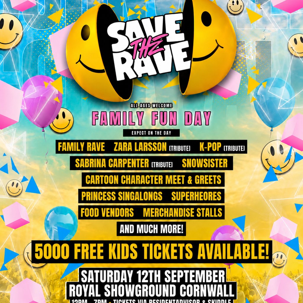 Save The Rave - Family Rave & Fun Day Saturday 12 September