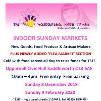The Samantha Jones Trust Sunday markets at Uppermill Civic Hall