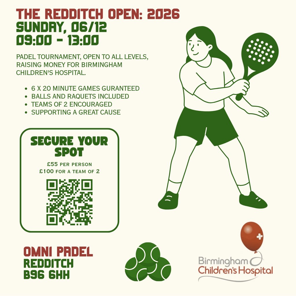 The Redditch Open: Charity padel 2026 at OMNI Padel, Redditch
