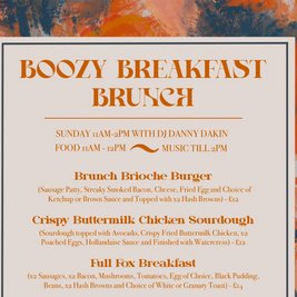 Sunday Boozy Breakfast Brunch with DJ Danny Dakin