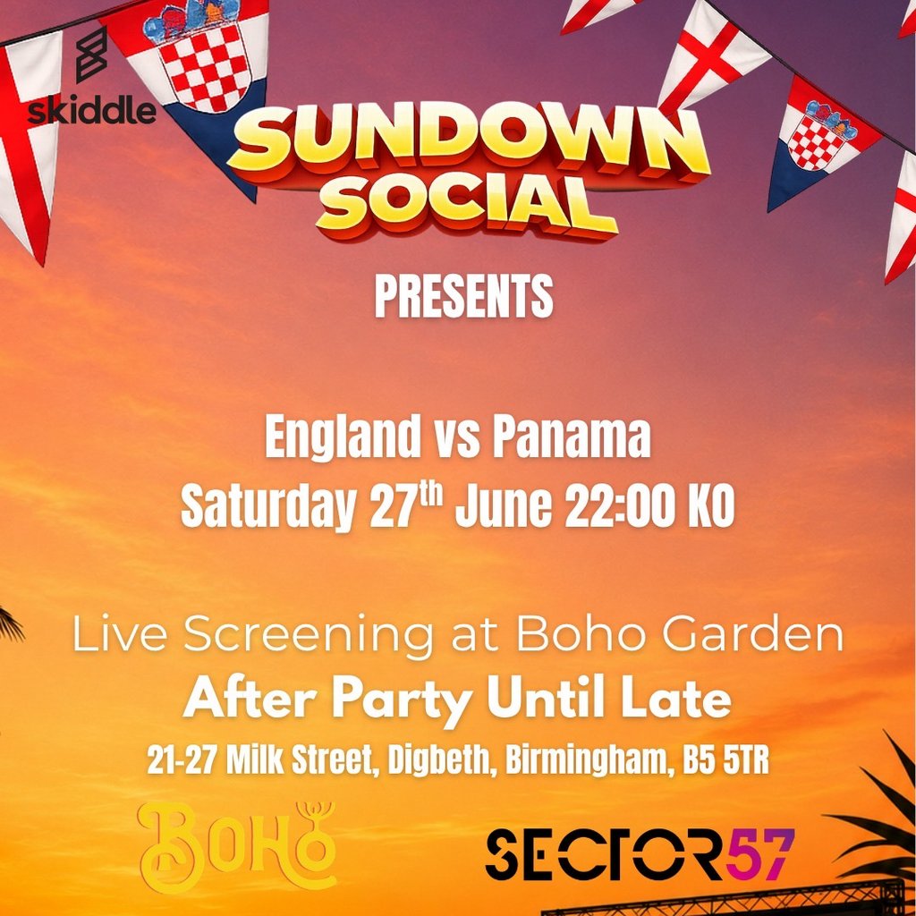 Sundown Social Presents- England Vs Panama screening