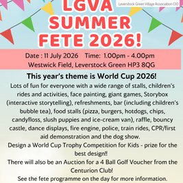 Leverstock Green Annual Fete - Saturday 11th July 2026