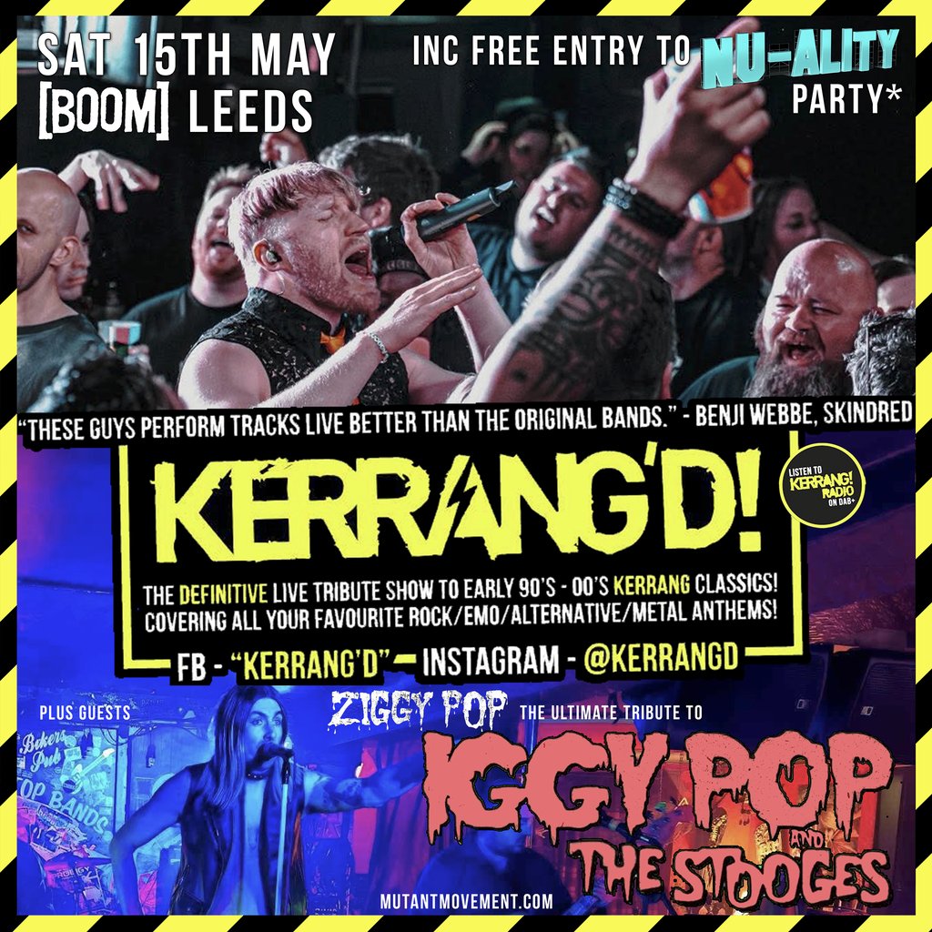 KERRANG'D / Ziggy Pop: Leeds + free entry to NU-ality afterparty — gig artwork