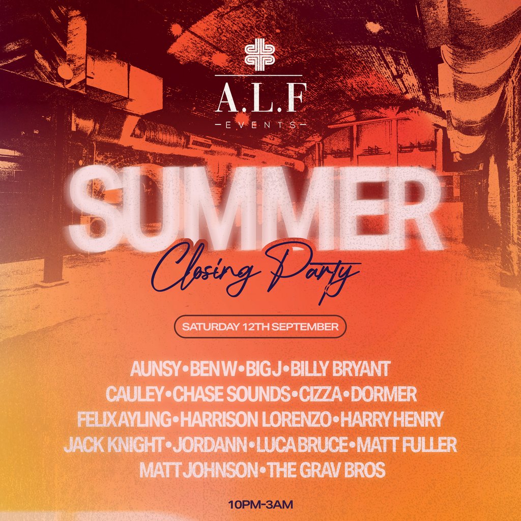A.L.F Events Summer Closing Party at Arch 2 Windsor