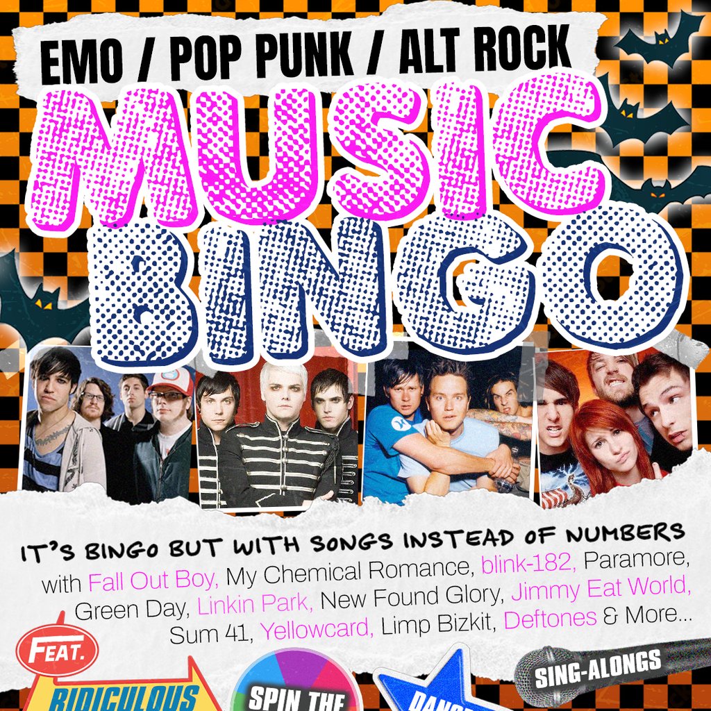 Pop Punk & Emo Music Bingo at PLAY, Middlesbrough