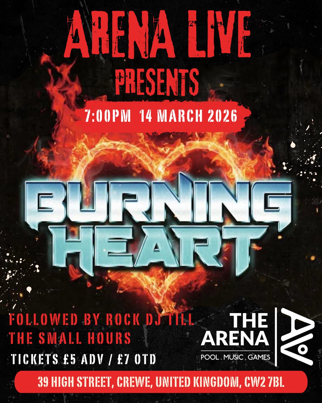 Burning Heart - The Golden Age Of AOR | The Arena Crewe Crewe Sat