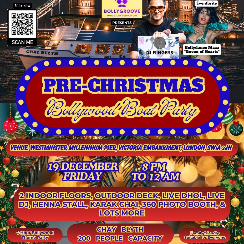PRE-CHRISTMAS BOLLYWOOD BOAT Party IN LONDON 2025