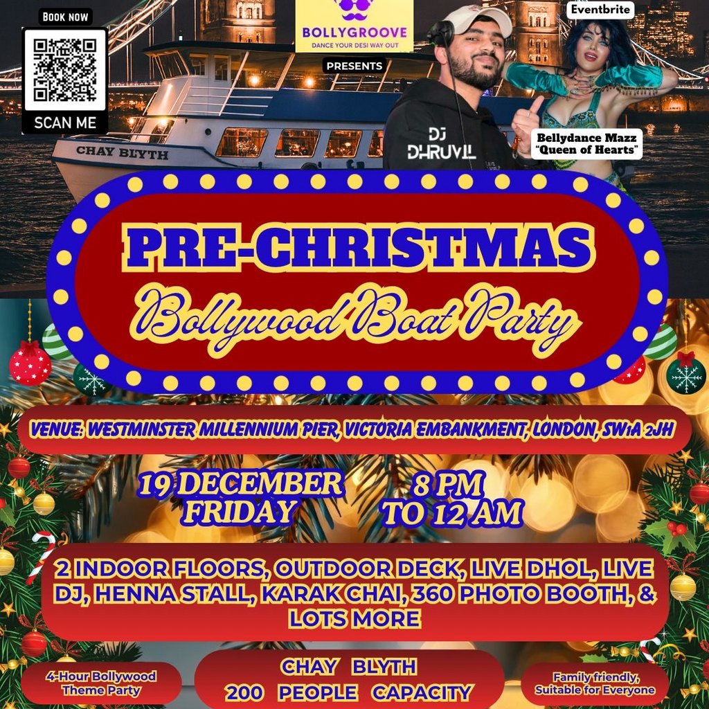 PRE-CHRISTMAS BOLLYWOOD BOAT Party IN LONDON 2025