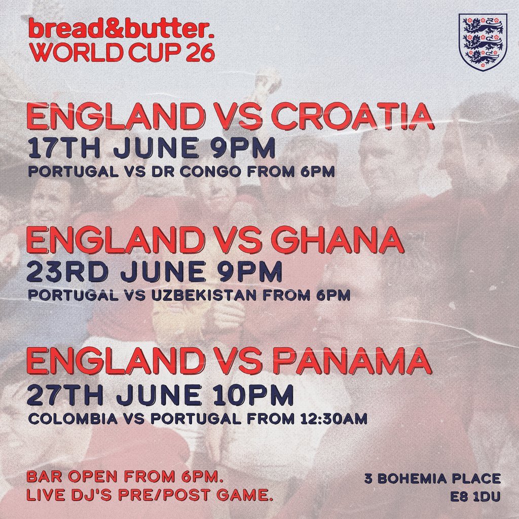 England vs Panama @ Bread and Butter Arch