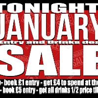 January Sale - £1 in £4 to spend or Double your Bar money