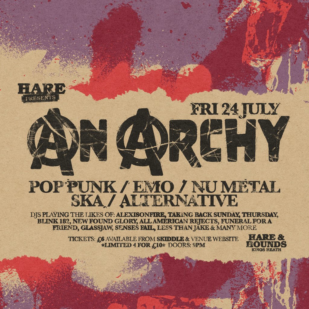 Anarchy - A Night of Pop Punk / Emo / Nu Metal & more!