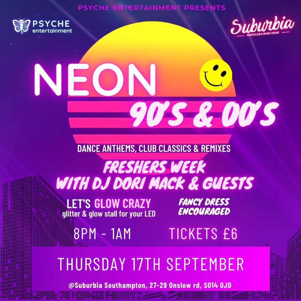 Neon 90's & 00's Night at Suburbia Southampton, Southampton