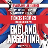 ENGLAND vs ARGENTINA - World Cup Semi-Final at XOYO Birmingham   Roof Garden