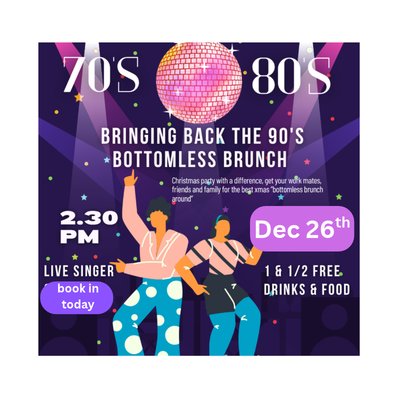 Boxing Day Brunch 70/80/90's Special