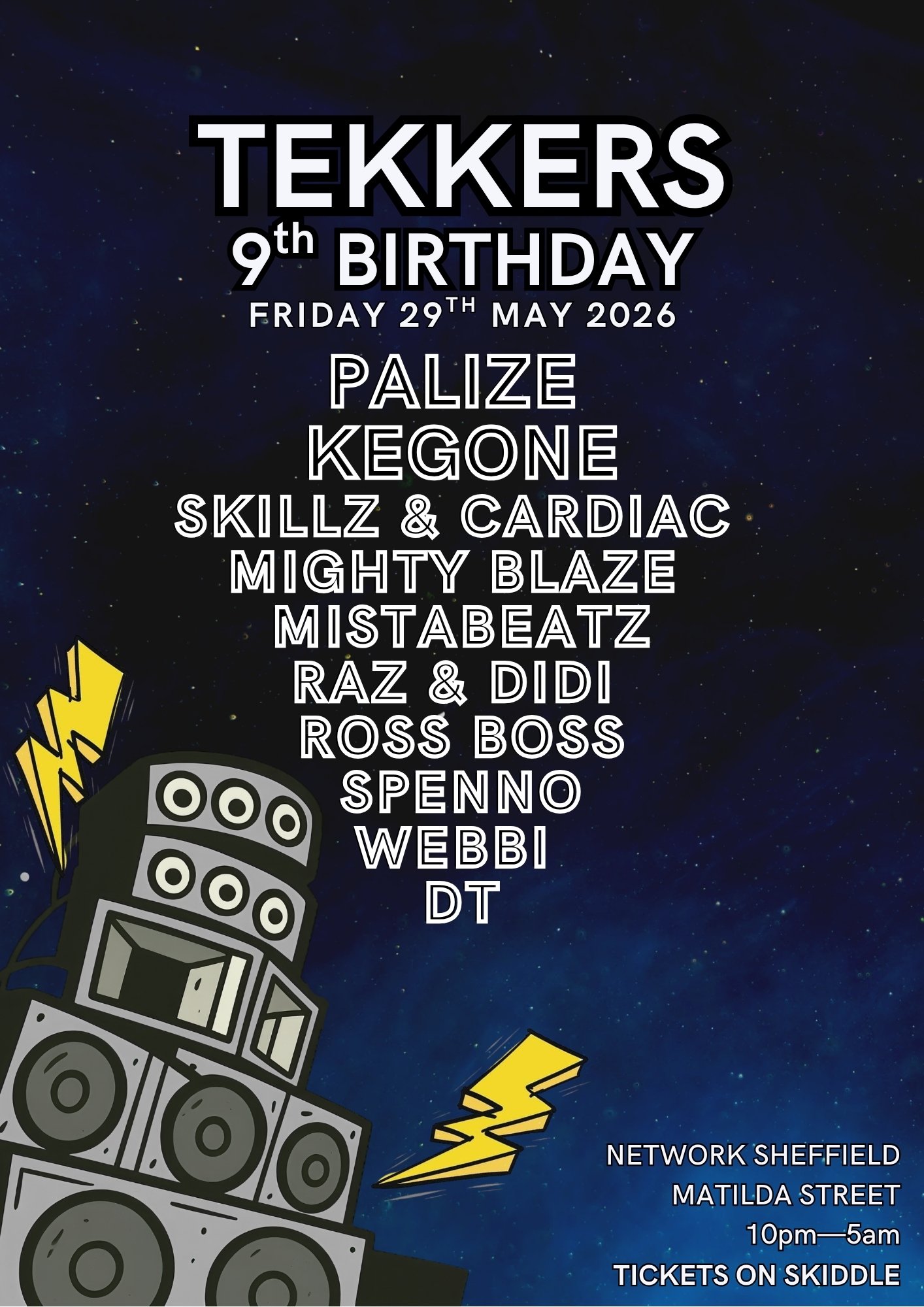 Tickets: TEKKERS 9th BIRTHDAY | Network Sheffield 14 16 Matilda