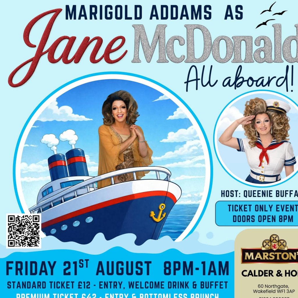 Marigold Adam as Jane McDonald hosted by Queenie Buffay