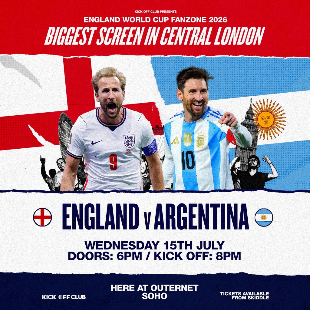 England Fanzone Soho: England vs Argentina - Semi Final!!!