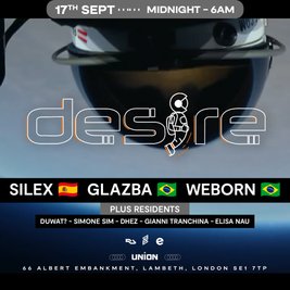 DESIRE - Weekly Thursday After Party - SILEX, GLAZBA and WEBORN