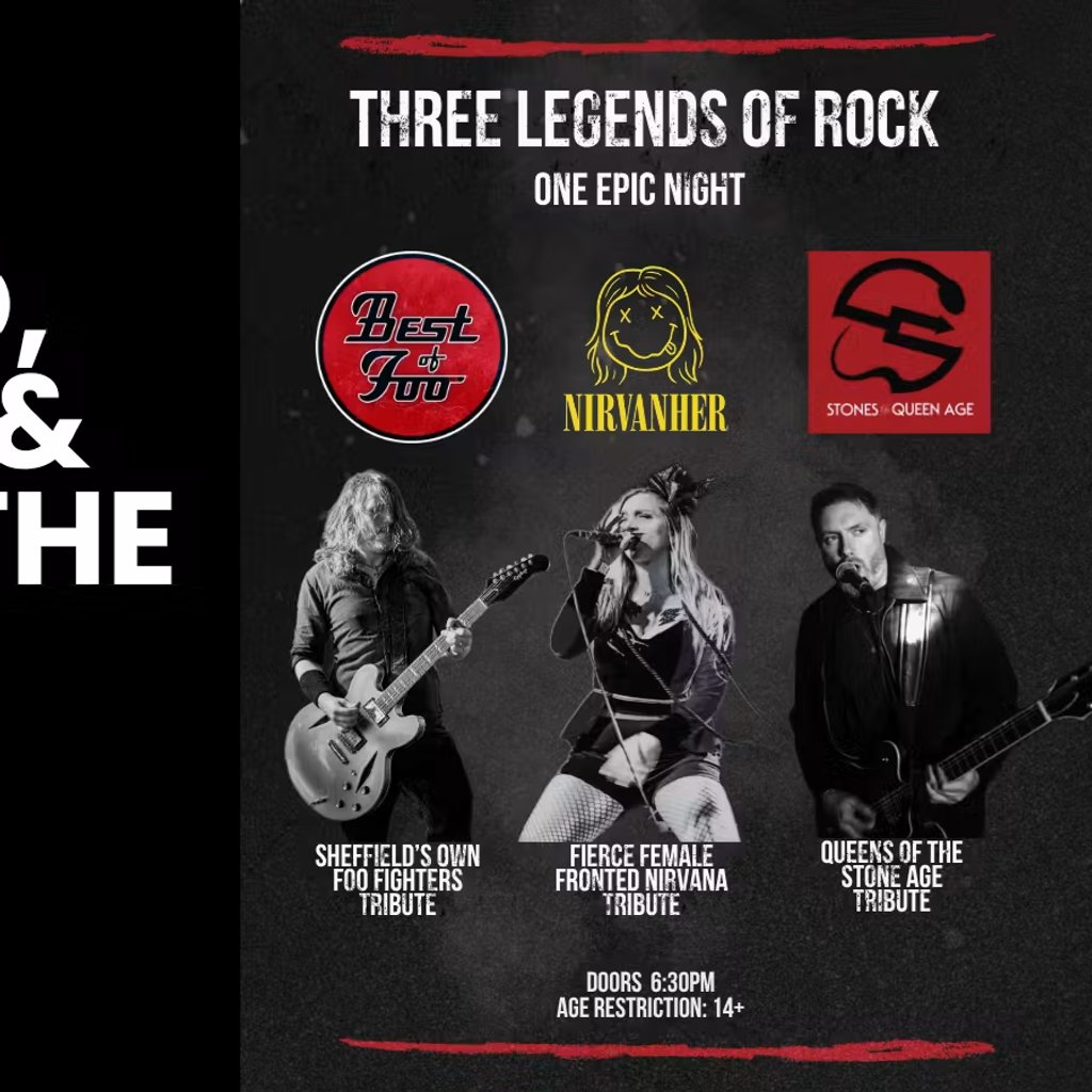 An Alternative Rock Tribute Night: Foo Fighters + QOTS + Nirvana — gig artwork