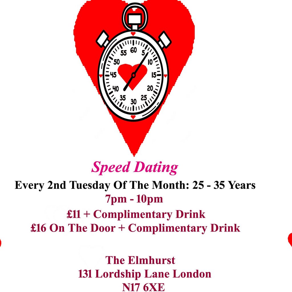 Speed Dating. 25 -  35 years. Tuesdays