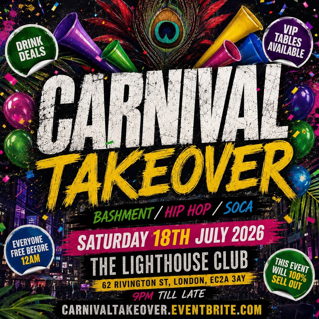 Carnival Takeover - Bashment Hip Hop Soca - Everyone Free Before