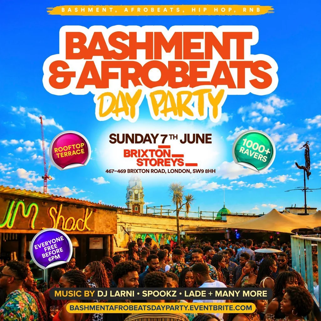 Bashment & Afrobeats - Rooftop Day Party - Everyone Free Before