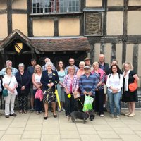 Saturday afternoon with Stratford Town Walk at Swan Fountain, Waterside, Stratford Upon Avon