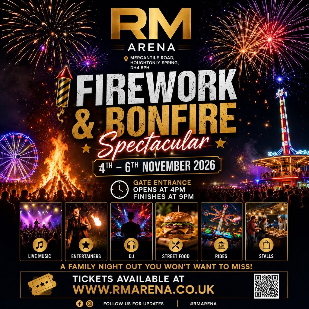 Firework & Bonfire Spectacular at The Rainton Arena, Houghton Le Spring