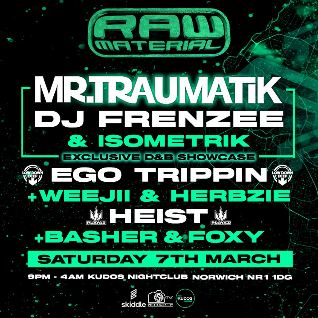 Raw Material presents: Mr Traumatik + more