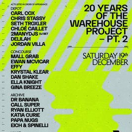 WHP presents: 20 Years of The Warehouse Project Pt 2.