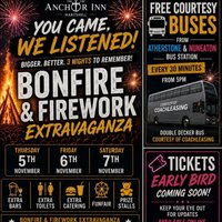 Bonfire Night Extravaganza 05/11/26 at The Anchor Inn Hartshill