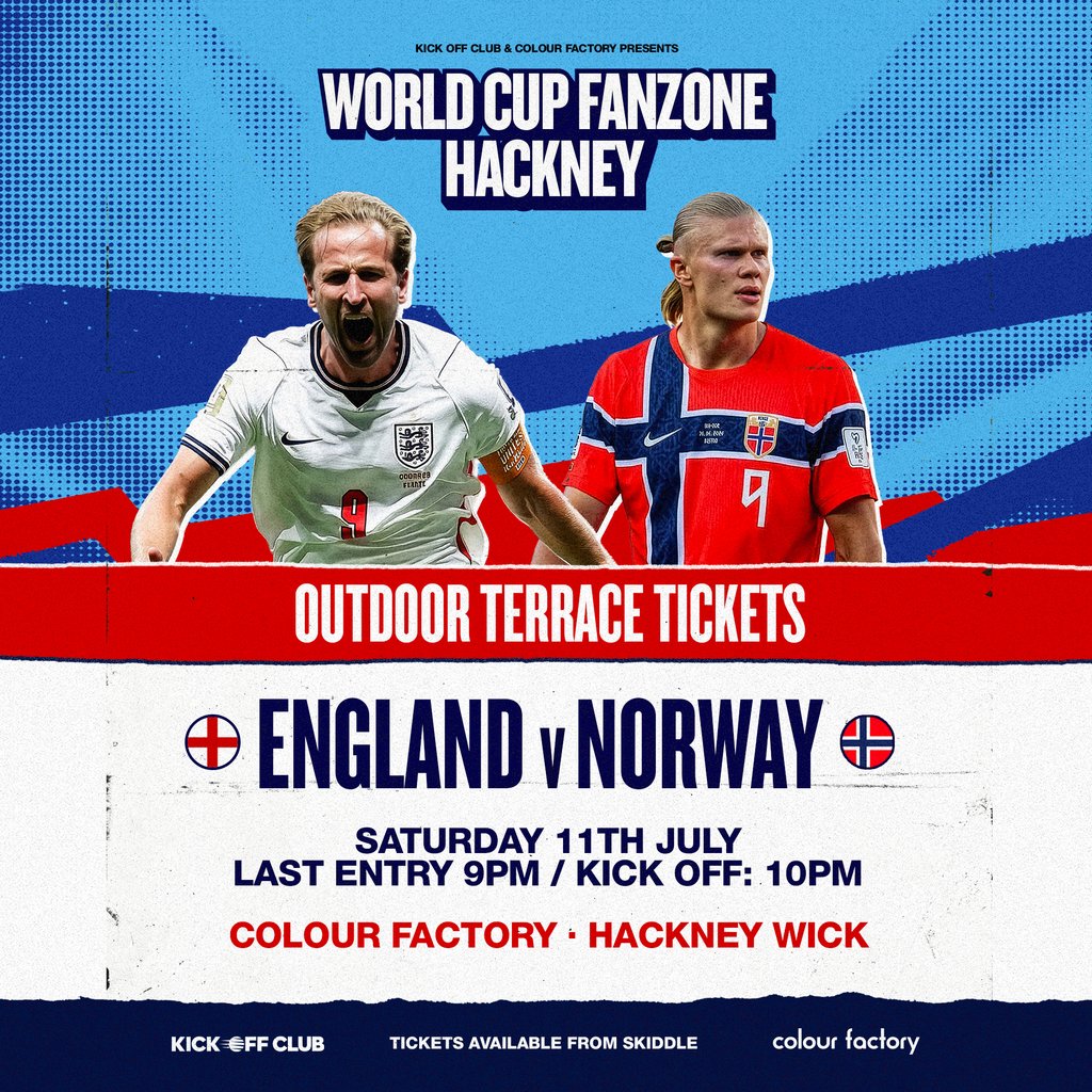 Hackney Wick Fanzone: England Vs Norway (Outdoor Terrace ticket)