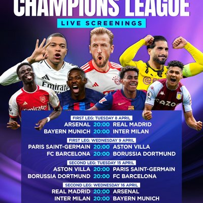 Champions League LiveScreening -First Leg Matches
